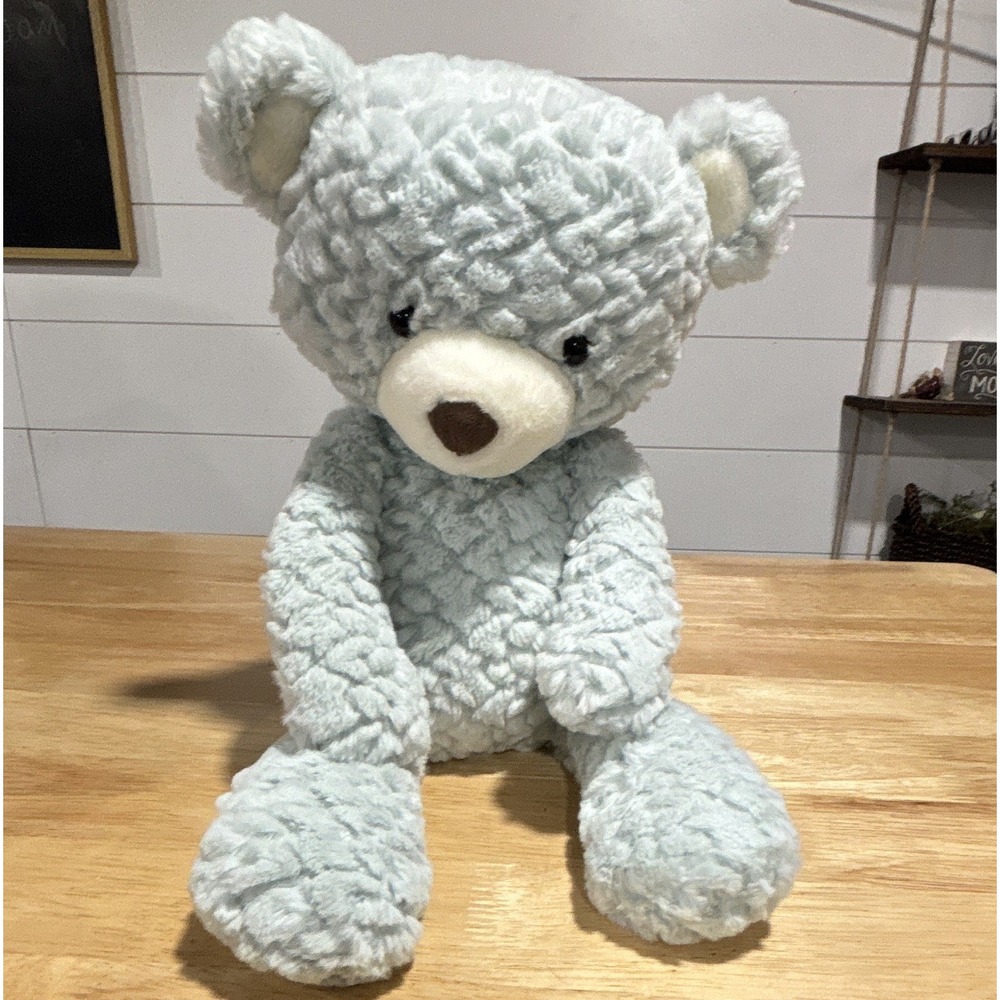 Mary Meyer Blue White Teddy Bear Plush, Medium 14-24 in, Washable 2011 OIT